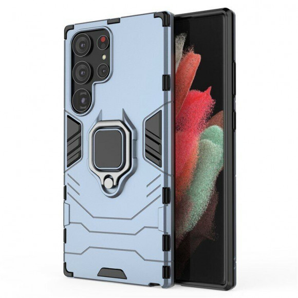 Чехол Armor Ring Holder для Samsung Galaxy S23 Ultra (темно-синий)