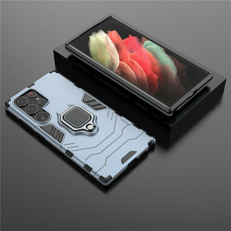 Чехол Armor Ring Holder для Samsung Galaxy S23 Ultra (темно-синий)
