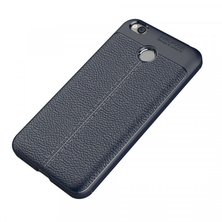 Чехол-накладка Litchi Grain для Xiaomi Redmi 4X (темно-синий)