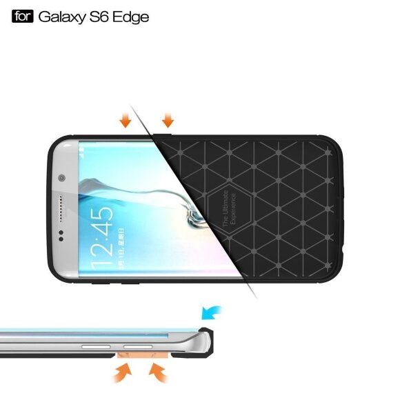 Чехол-накладка Carbon Fibre для Samsung Galaxy S6 Edge (черный) Чехол-накладка Carbon Fibre для Samsung Galaxy S6 Edge (черный)