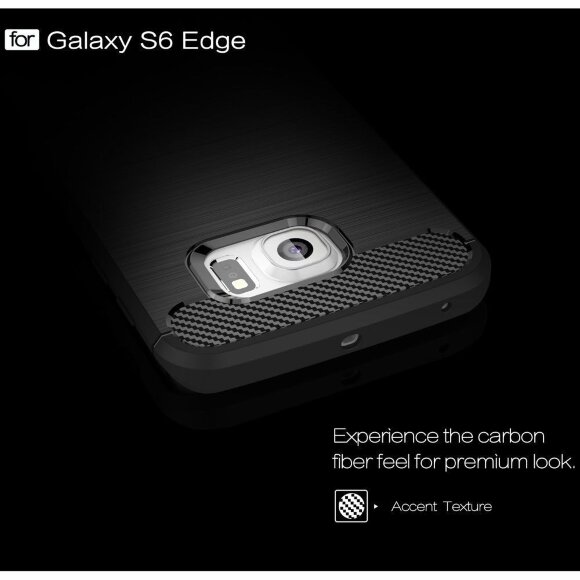 Чехол-накладка Carbon Fibre для Samsung Galaxy S6 Edge (черный) Чехол-накладка Carbon Fibre для Samsung Galaxy S6 Edge (черный)