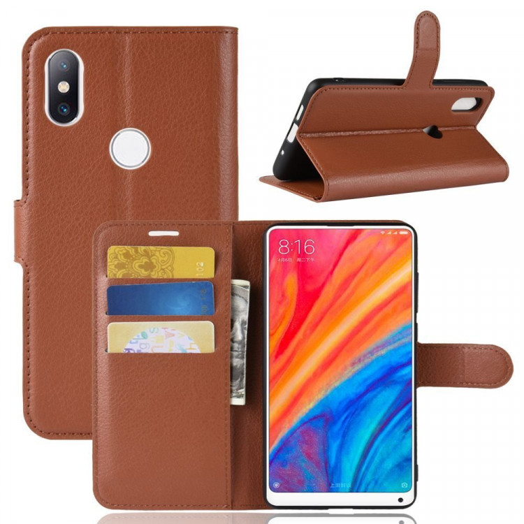 Чехол с визитницей для Xiaomi Mi Mix 2s (коричневый)