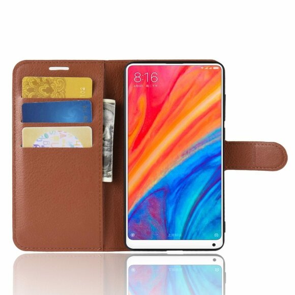 Чехол с визитницей для Xiaomi Mi Mix 2s (коричневый) Чехол с визитницей для Xiaomi Mi Mix 2s (коричневый)