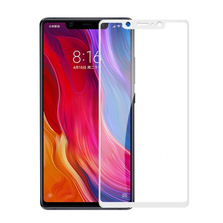 Защитное стекло 3D для Xiaomi Mi 8 SE (белый)