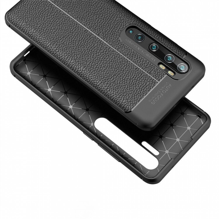 Чехол-накладка Litchi Grain для Xiaomi Mi Note 10 / Mi Note 10 Pro / Mi CC9 Pro (темно-синий)