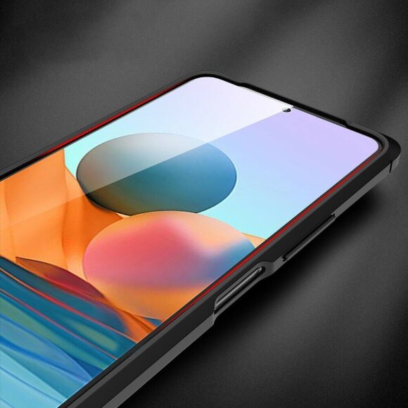 Чехол-накладка Litchi Grain для Xiaomi Redmi Note 10 Pro (темно-синий)