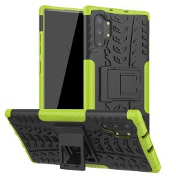 Чехол Hybrid Armor для Samsung Galaxy Note 10+ (Plus) (черный + зеленый)
