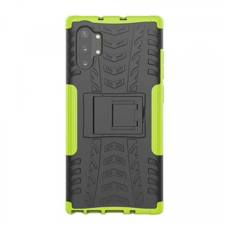 Чехол Hybrid Armor для Samsung Galaxy Note 10+ (Plus) (черный + зеленый)