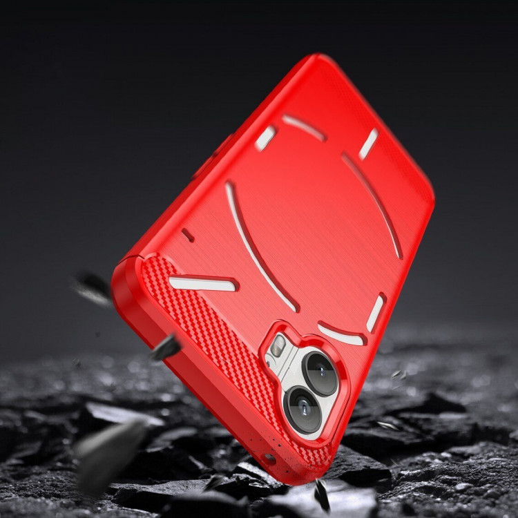 Чехол-накладка Carbon Fibre для Nothing Phone (2) (красный)