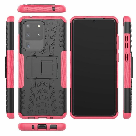 Чехол Hybrid Armor для Samsung Galaxy S20 Ultra (черный + розовый) Чехол Hybrid Armor для Samsung Galaxy S20 Ultra (черный + розовый)