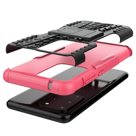 Чехол Hybrid Armor для Samsung Galaxy S20 Ultra (черный + розовый) Чехол Hybrid Armor для Samsung Galaxy S20 Ultra (черный + розовый)