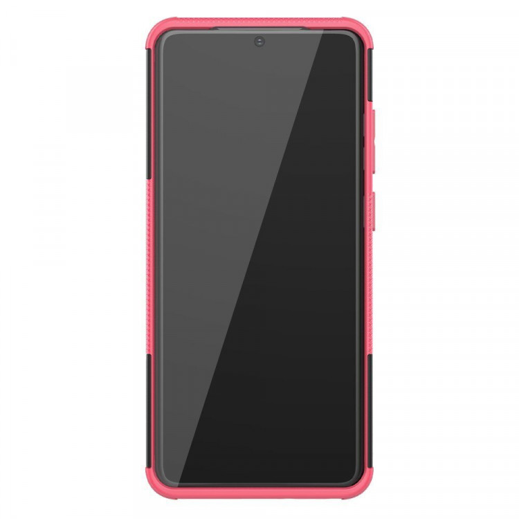 Чехол Hybrid Armor для Samsung Galaxy S20 Ultra (черный + розовый)