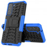Чехол Hybrid Armor для Samsung Galaxy S21 FE (черный + голубой)