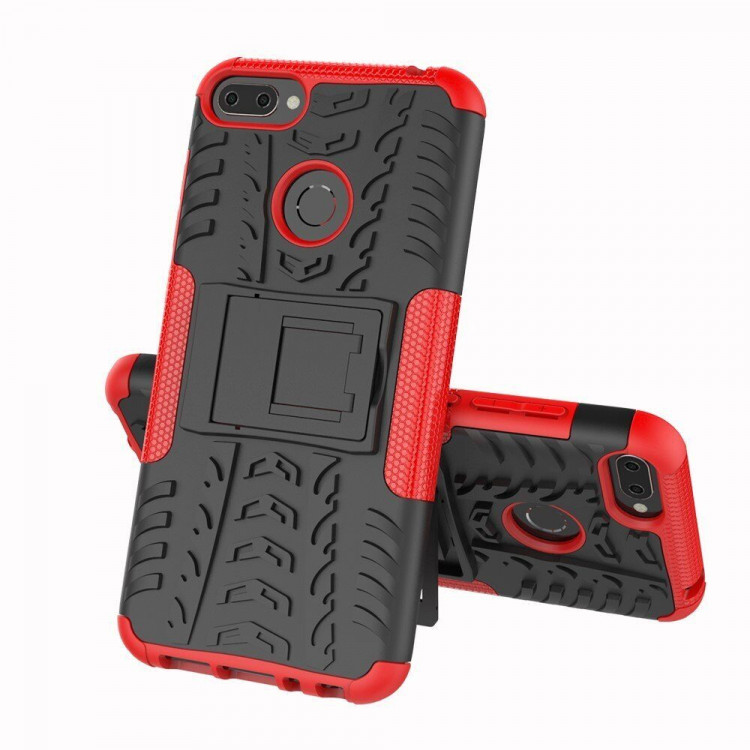 Чехол Hybrid Armor для Huawei Honor 9i / Honor 9N (черный + красный)
