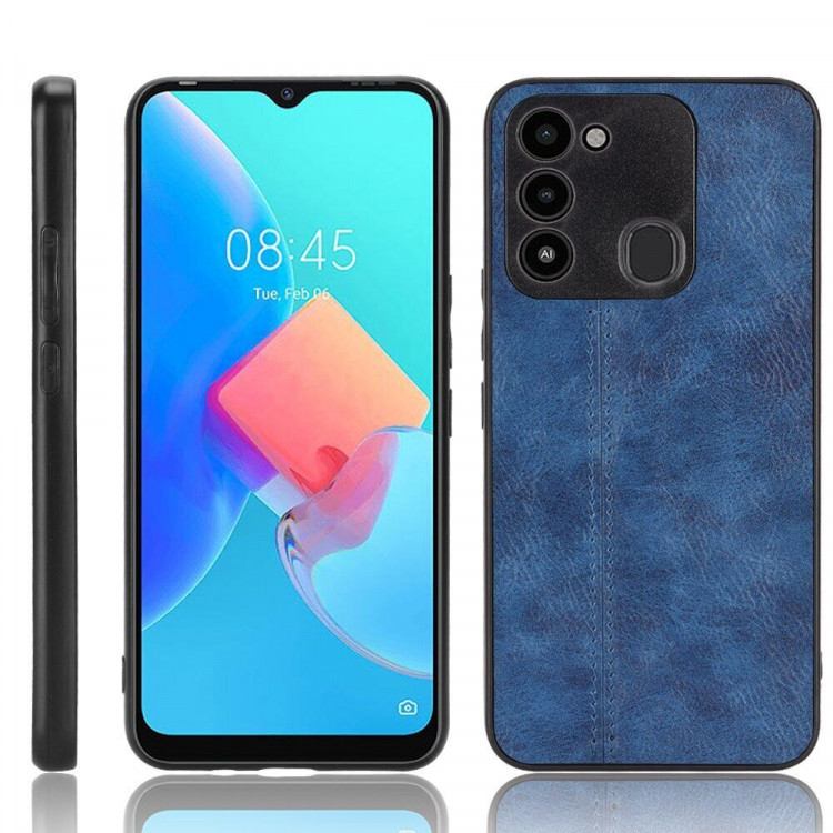 Чехол из экокожи для Tecno Spark Go 2022 (синий)