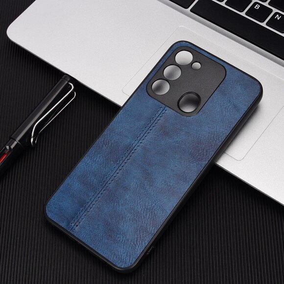 Чехол из экокожи для Tecno Spark Go 2022 (синий)