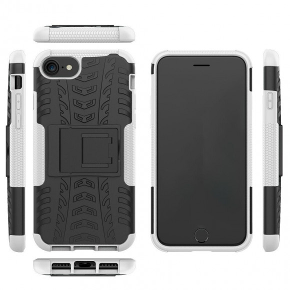 Чехол Hybrid Armor для iPhone 8 / iPhone 7 / iPhone SE (2020) / iPhone SE (2022) (черный + белый)