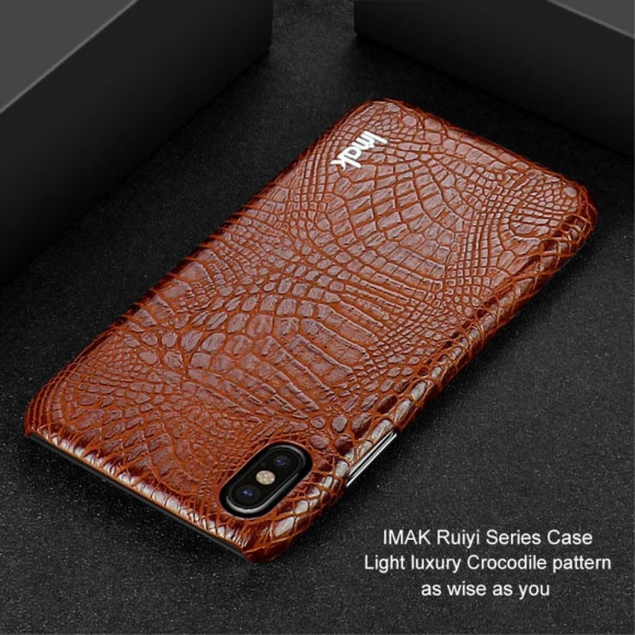 Чехол-накладка iMak Ruiyi Crocodile для iPhone X / ХS (коричневый) Чехол-накладка iMak Ruiyi Crocodile для iPhone X / ХS (коричневый)