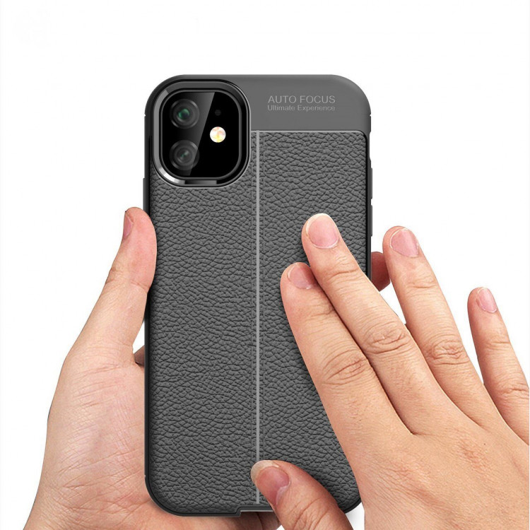 Чехол-накладка Litchi Grain для iPhone 11 (красный)