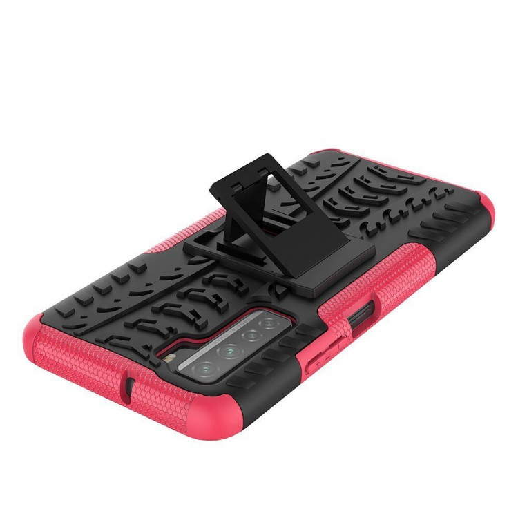 Чехол Hybrid Armor для Honor 30S (CDY-NX9A) (черный + розовый)