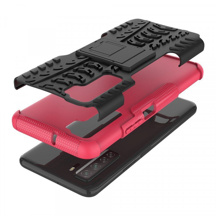 Чехол Hybrid Armor для Honor 30S (CDY-NX9A) (черный + розовый)