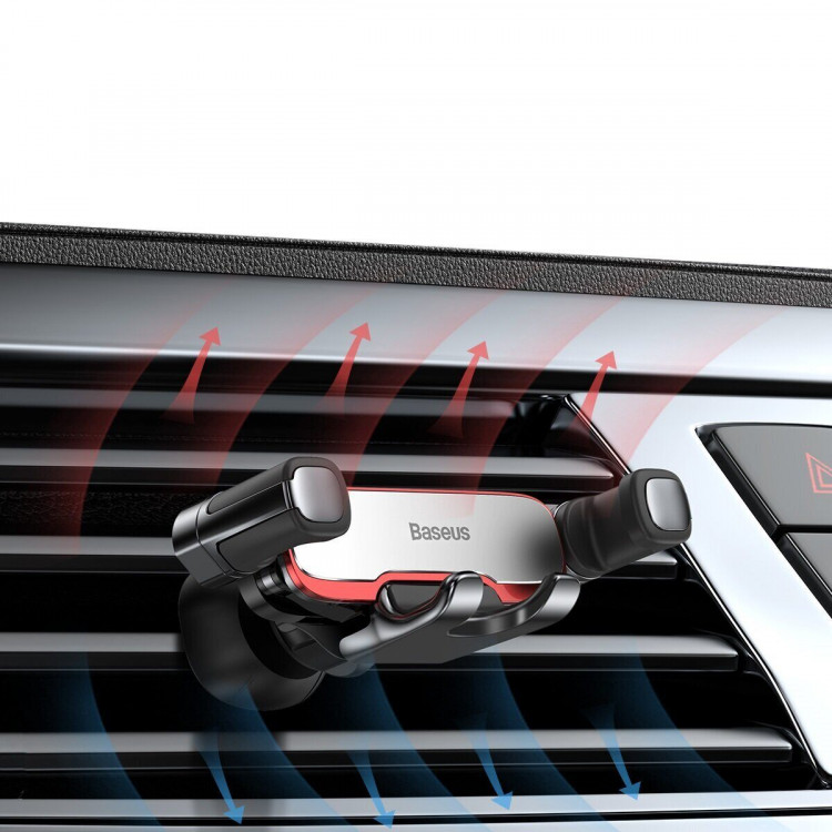 Автомобильный держатель для телефона в дефлектор Baseus Mr Hui Gravity Car Mount - Серый (SUYL-HU0S)