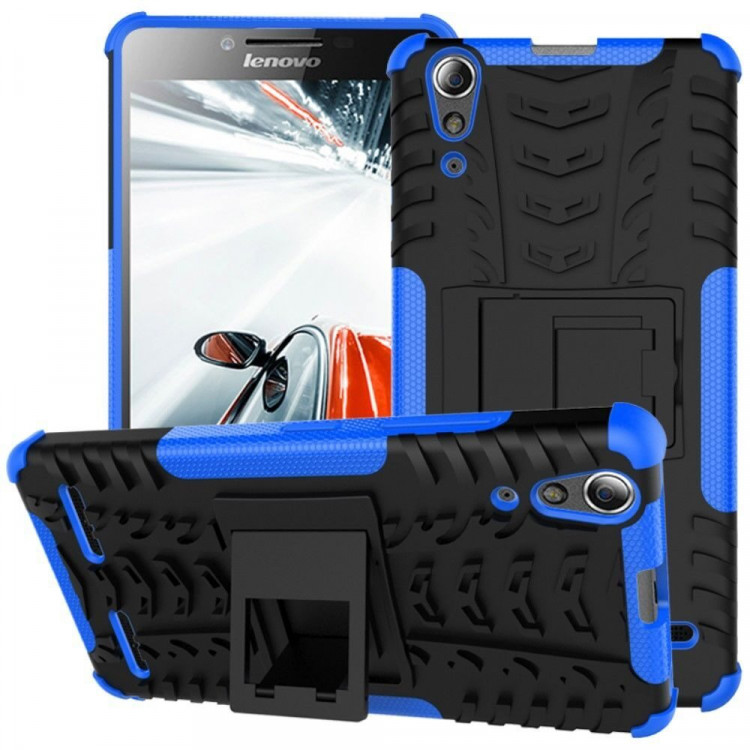 Чехол Hybrid Armor для Lenovo A6000 (черный + голубой)