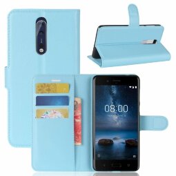 Чехол с визитницей для Nokia 8 (голубой)