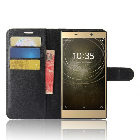 Чехол с визитницей для Sony Xperia L2 (черный) Чехол с визитницей для Sony Xperia L2 (черный)