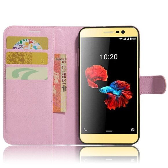 Чехол с визитницей для ZTE Blade A910 (розовый)