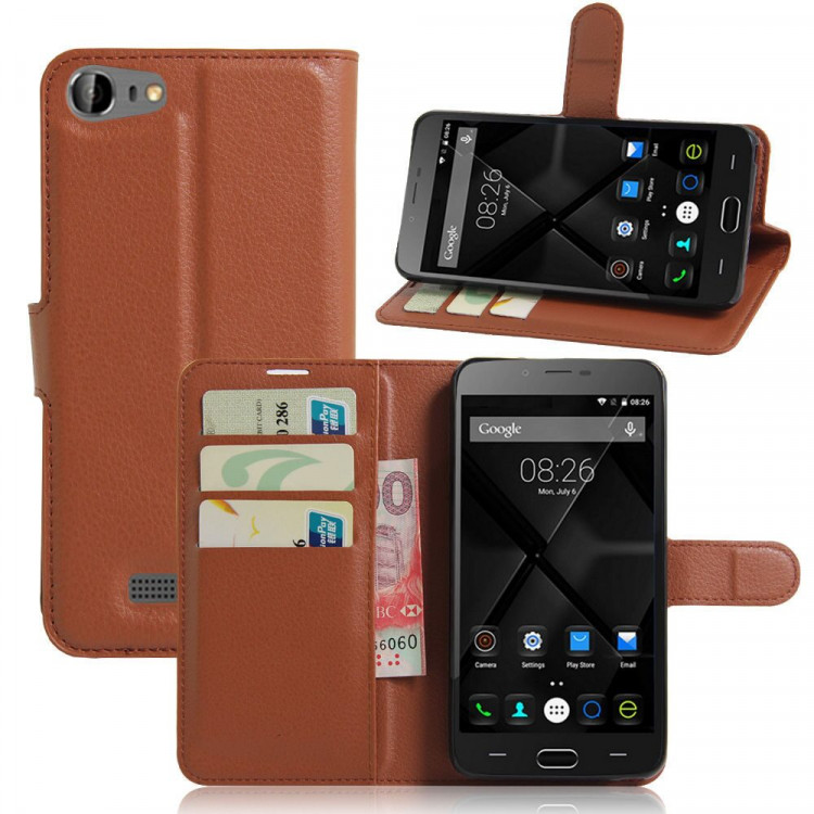 Чехол с визитницей для DOOGEE Y200 (коричневый)