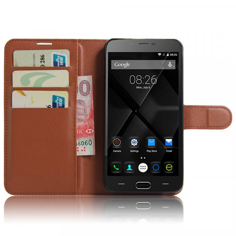 Чехол с визитницей для DOOGEE Y200 (коричневый)