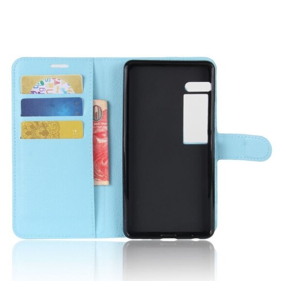 Чехол с визитницей для Meizu Pro 7 Plus (голубой)