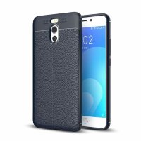 Чехол-накладка Litchi Grain для Meizu M6 Note (темно-синий)