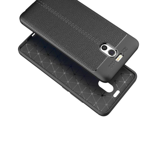 Чехол-накладка Litchi Grain для Meizu M6 Note (темно-синий)