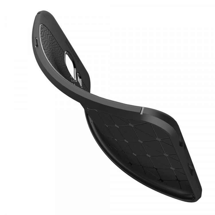 Чехол-накладка Litchi Grain для Samsung Galaxy J4 (2018) (черный)