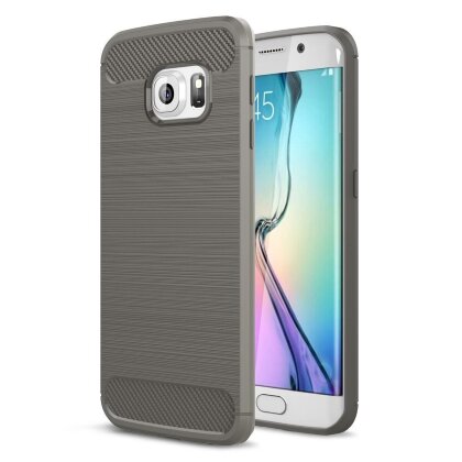 Чехол-накладка Carbon Fibre для Samsung Galaxy S6 Edge (серый)