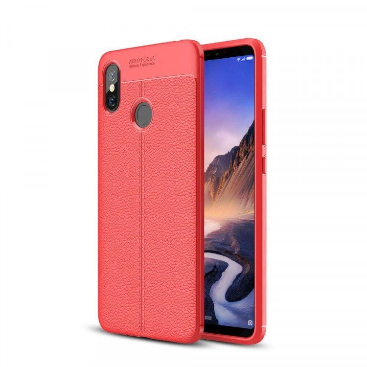 Чехол-накладка Litchi Grain для Xiaomi Mi Max 3 (красный)
