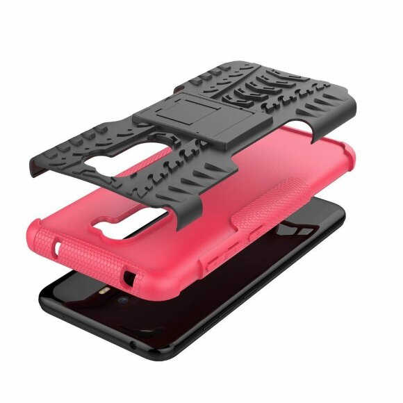 Чехол Hybrid Armor для Xiaomi Pocophone F1 / Poco F1 (черный + розовый) Чехол Hybrid Armor для Xiaomi Pocophone F1 / Poco F1 (черный + розовый)