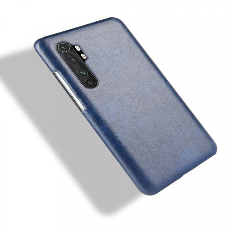 Кожаная накладка-чехол для Xiaomi Mi Note 10 Lite (синий)