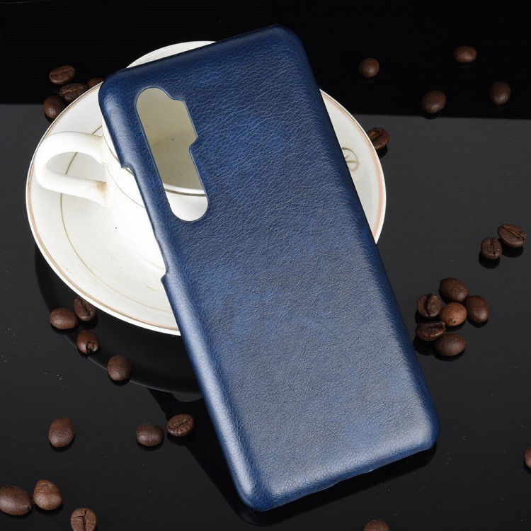 Кожаная накладка-чехол для Xiaomi Mi Note 10 Lite (синий)