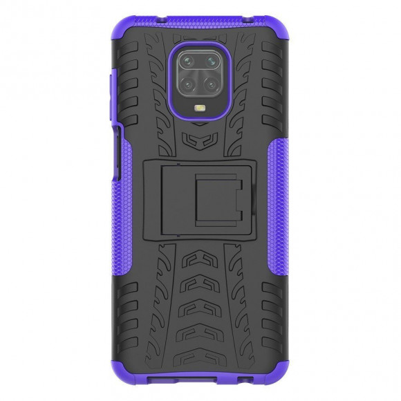 Чехол Hybrid Armor для Redmi Note 9S / Note 9 Pro / Note 9 Pro Max (черный + фиолетовый)