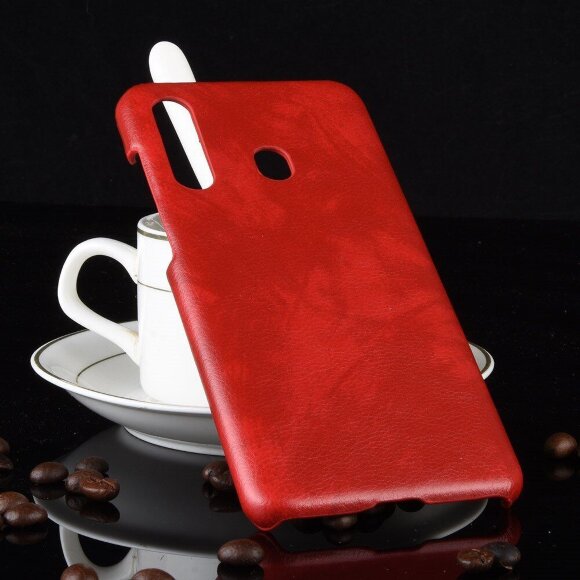 Кожаная накладка-чехол для Samsung Galaxy A60 / Galaxy M40 (красный) Кожаная накладка-чехол для Samsung Galaxy A60 / Galaxy M40 (красный)