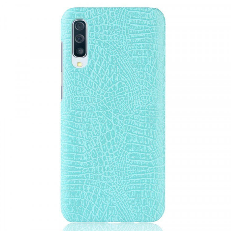 Чехол-накладка Crocodile Texture для Samsung Galaxy A50 / Galaxy A50s / Galaxy A30s (сине-зеленый)