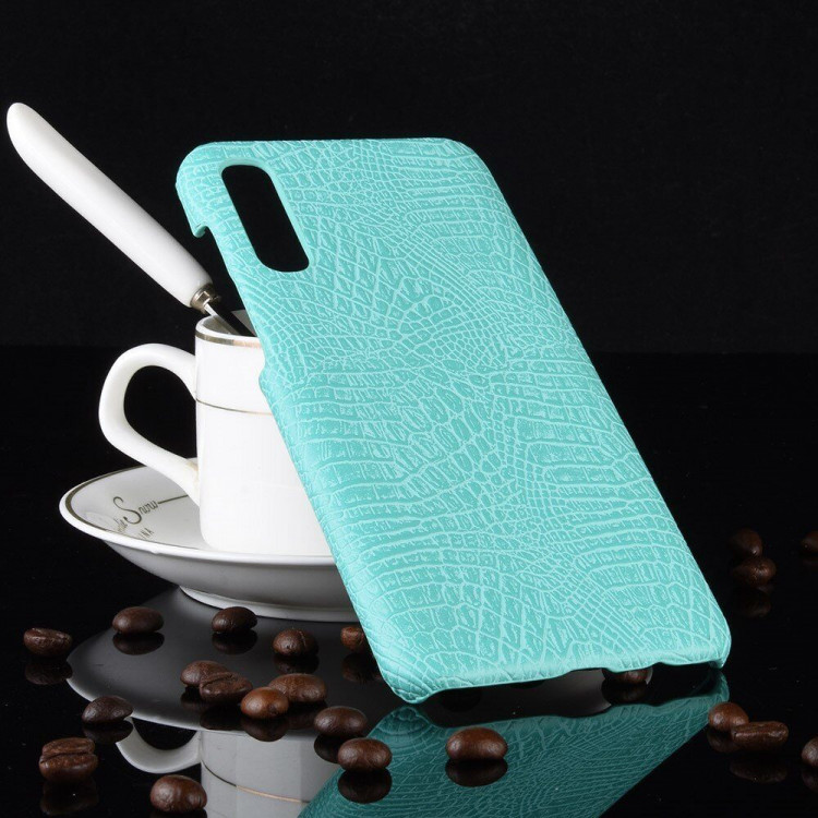 Чехол-накладка Crocodile Texture для Samsung Galaxy A50 / Galaxy A50s / Galaxy A30s (сине-зеленый)