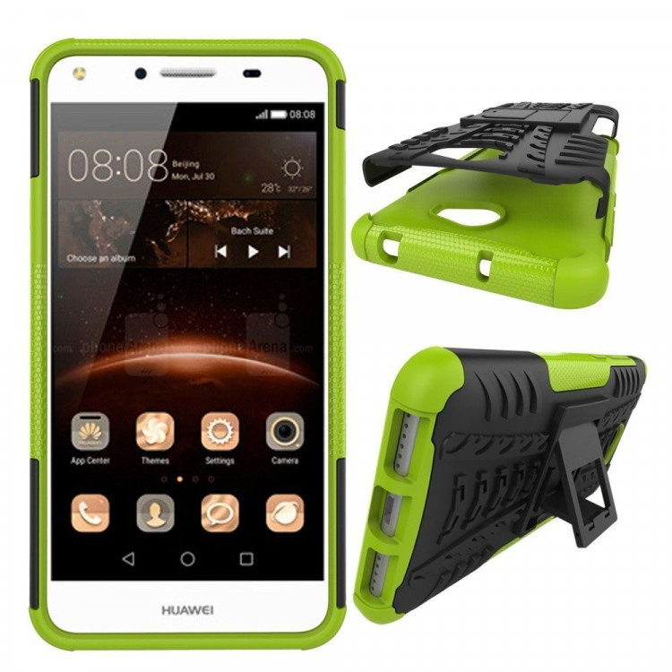 Чехол Hybrid Armor для Huawei Y5 II / Honor 5A (LYO-L21) (черный + зеленый)