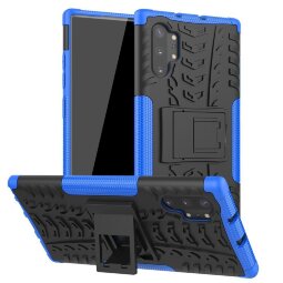 Чехол Hybrid Armor для Samsung Galaxy Note 10+ (Plus) (черный + голубой)