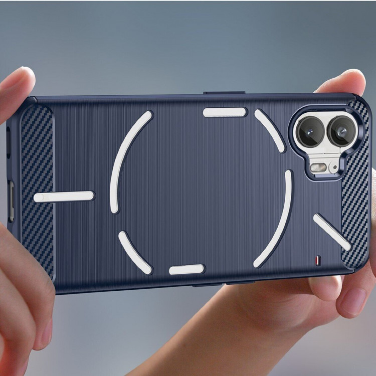 Чехол-накладка Carbon Fibre для Nothing Phone (2) (темно-синий)