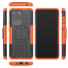 Чехол Hybrid Armor для Samsung Galaxy S20 Ultra (черный + оранжевый)