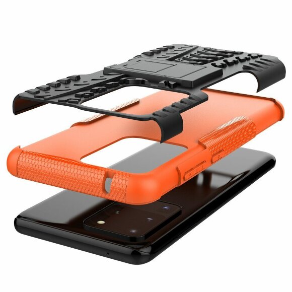 Чехол Hybrid Armor для Samsung Galaxy S20 Ultra (черный + оранжевый) Чехол Hybrid Armor для Samsung Galaxy S20 Ultra (черный + оранжевый)